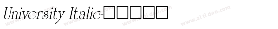 University Italic字体转换